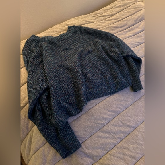 Express Multicolor Thread Blue Sweater - Picture 2 of 4